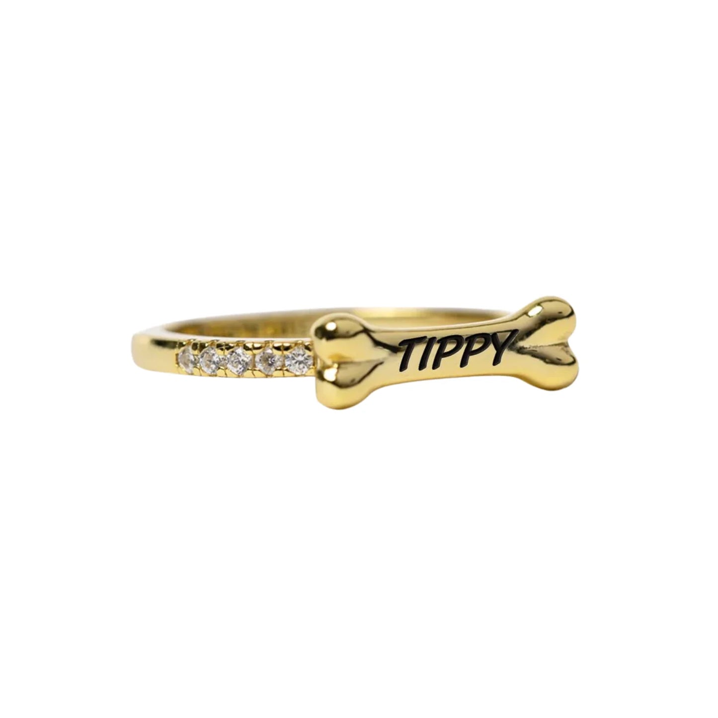 Personalised Dog Bone Name Ring