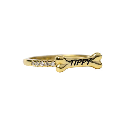 Personalised Dog Bone Name Ring