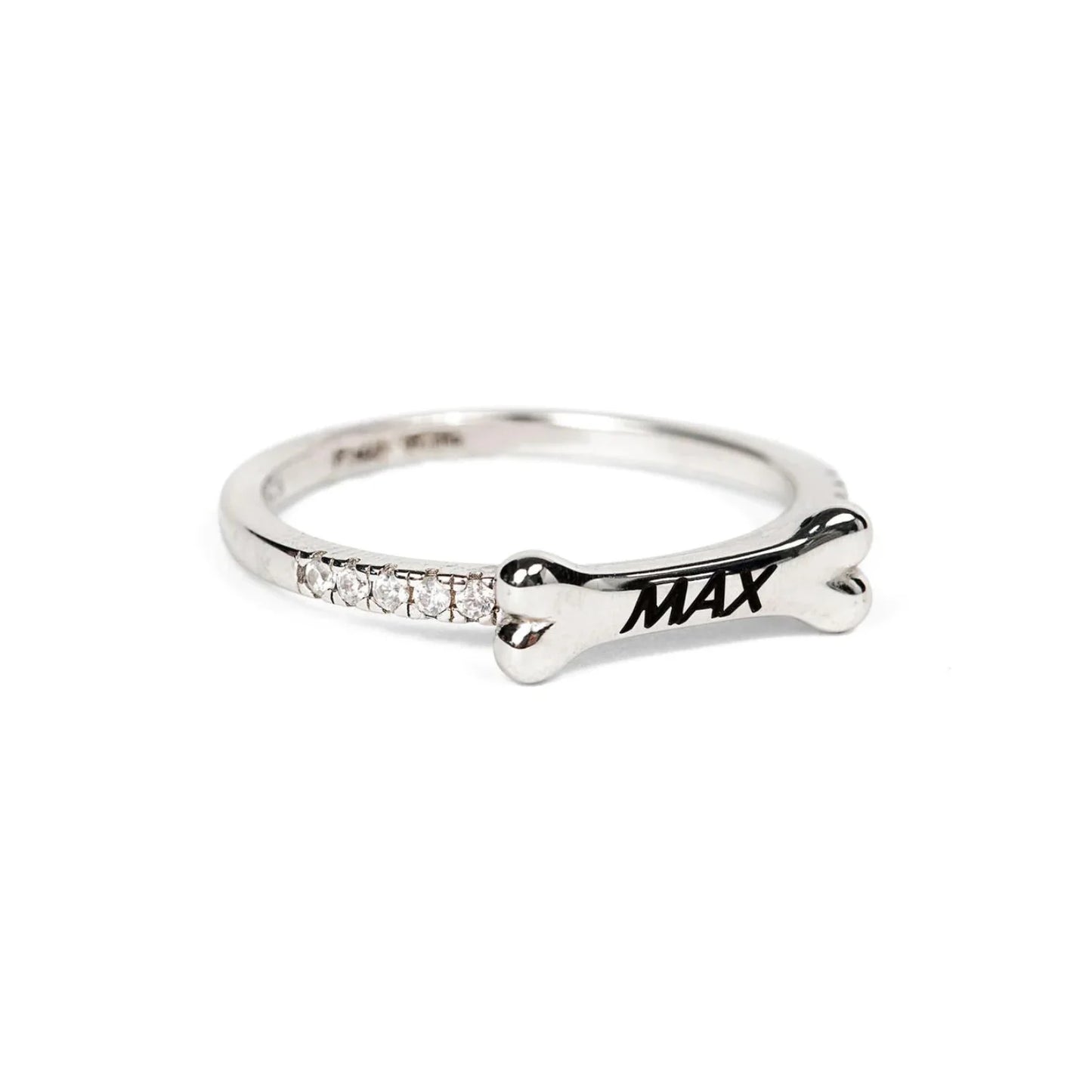 Personalised Dog Bone Name Ring