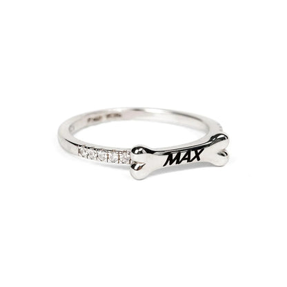 Personalised Dog Bone Name Ring