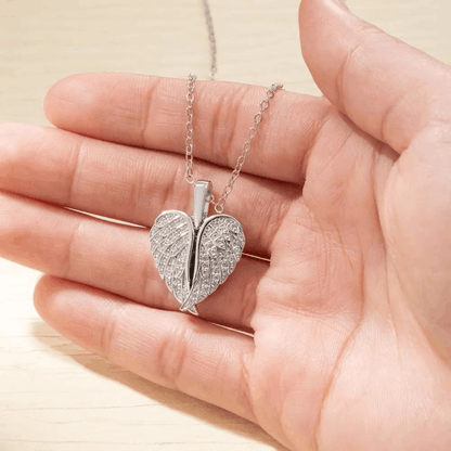 Custom Angel Wing Photo Locket Necklace