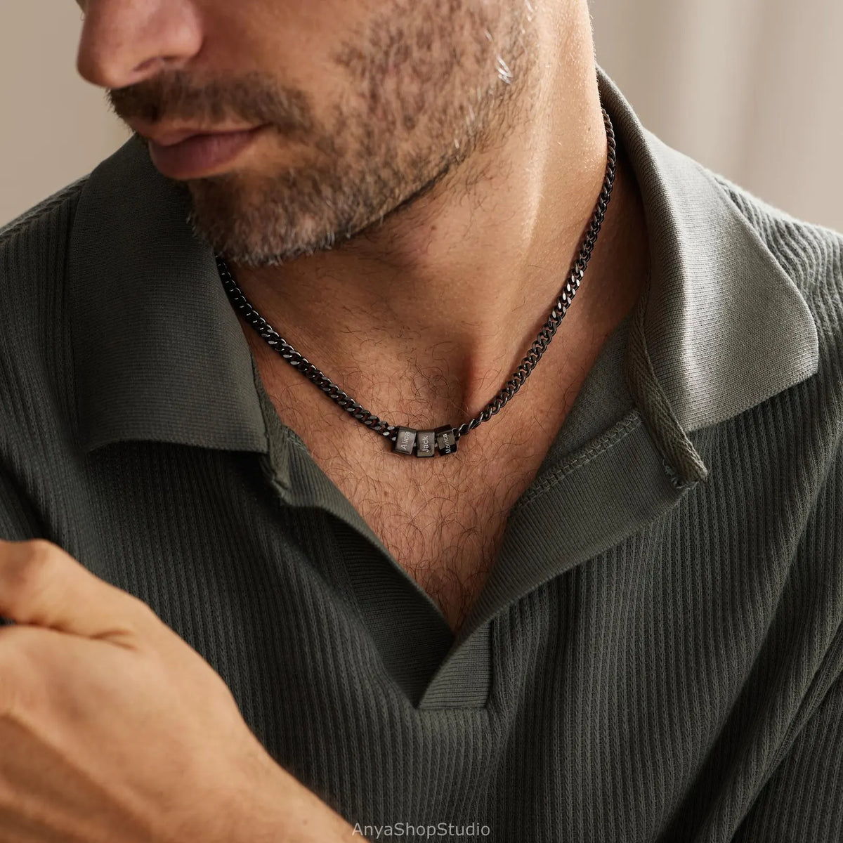 For Him | Custom Name Bead Necklace