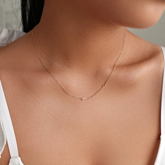 Personalised Sideways Initial Necklace